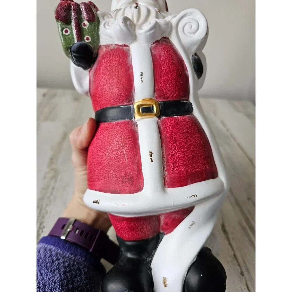 Pier‎ 1 ceramic Santa vintage present decor unique